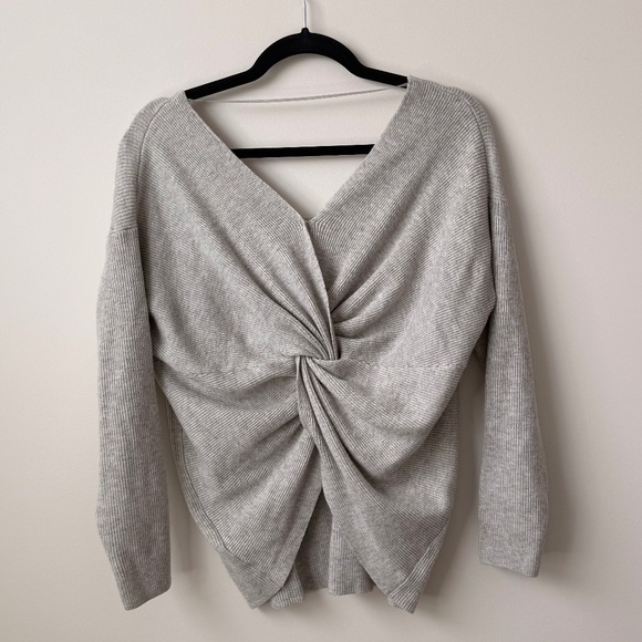Topshop Twist-Back Sweater - Light Grey - Picture 2 of 5